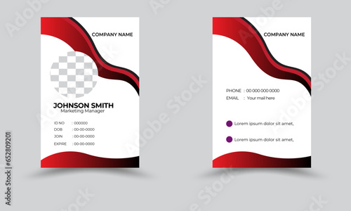 Modern ID Card Template with an author photo place.corporate id card design, Employee Id Card for Your Business or Company, agency id card design template.
