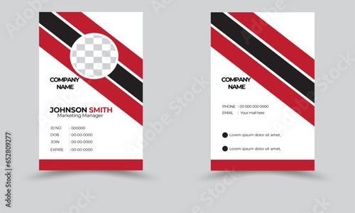 Modern ID Card Template with an author photo place.corporate id card design, Employee Id Card for Your Business or Company, agency id card design template.
