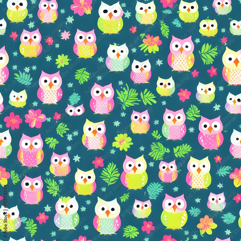 seamless pattern with owls seamless pattern with owls