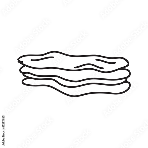Pita bread line icon. Flatbread bread outline vector icon. illustration on white background..eps