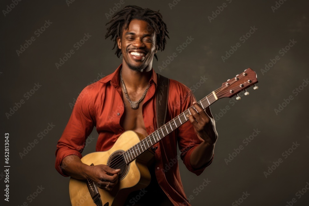 Obraz premium Black Male Musician Occupation Job Expertise Workplace Background Generative AI