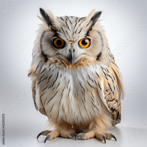 Owl isolate white background  Generative Ai