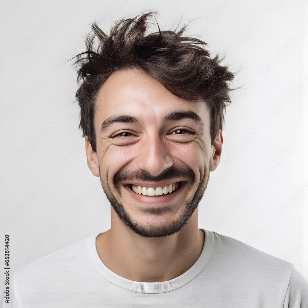 Portrait of a handsome young man smiling against yellow background Portrait of a handsome young man smiling against yellow background