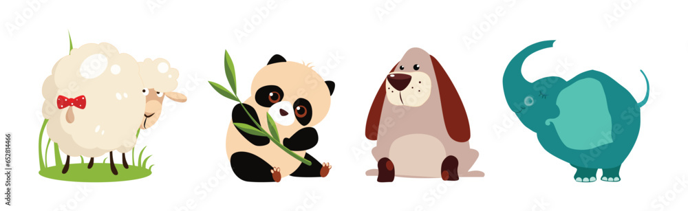 Funny Animal and Comic Creature Character Vector Set Funny Animal and Comic Creature Character Vector Set