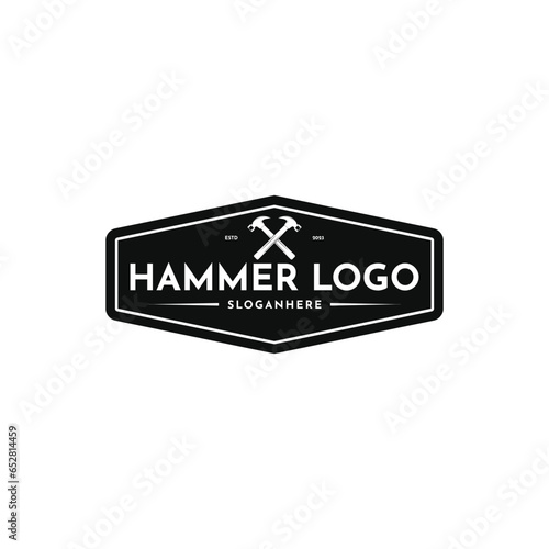 Hammer logo design vintage retro style