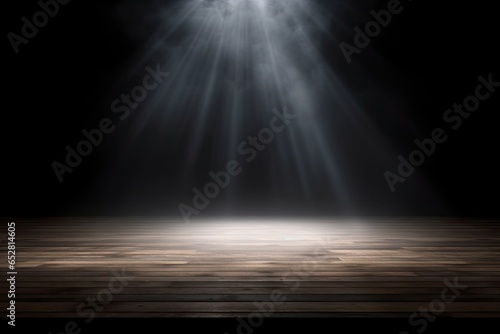 Center dark stage brilliance. Captivating theatrical performance. Spotlight serenity. Empty stage awaiting show. Magic of theater. Vintage opera house interior