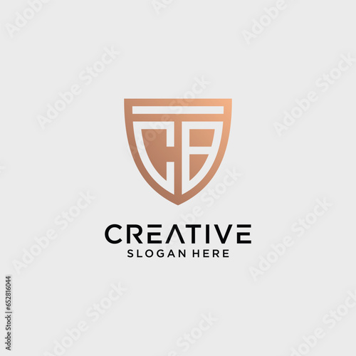 Free Download Creative style cb letter logo design template with shield shape icon - GFXLoad
