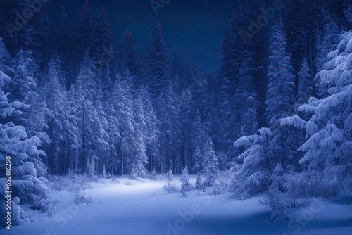 Night Winter Forest