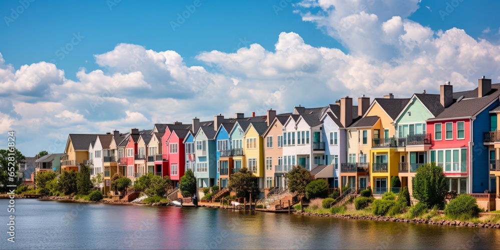 Skyline of Alexandria and Waterfront Houses in Northern Virginia