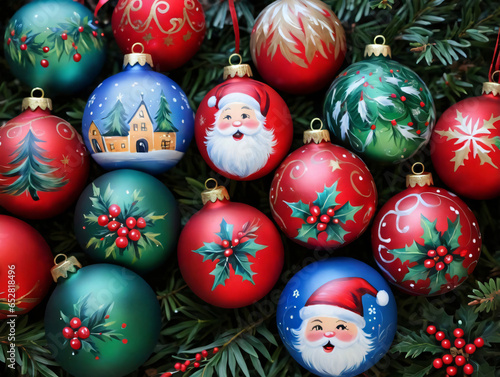 Christmas Ornaments With Santa Claus © Pixel Matrix