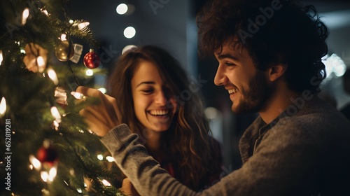 couple celebrating christmas