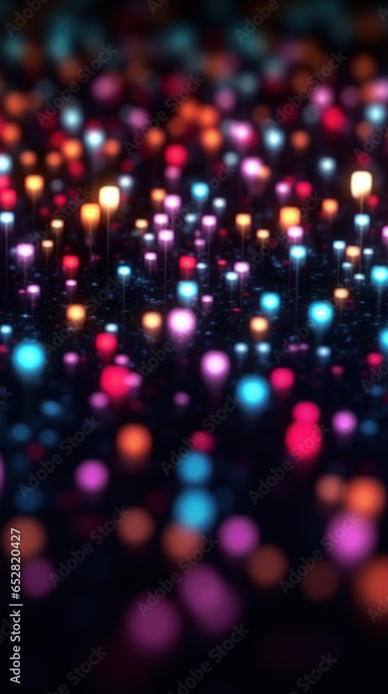 Abstract multicolored background consisting of glowing dots