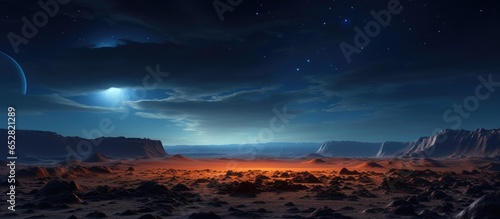 Nighttime in Dubai s desert with a starry sky