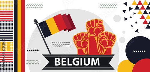 Belgium national day banner,Creative Belgium banner design,abstract retro modern black yellow red design. Brussels Belgian theme. Vector Illustration..eps