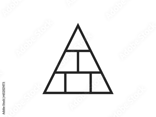 Finance concept. Build pyramid icon . Construction pyramid illustration.  pyramid diagram icon