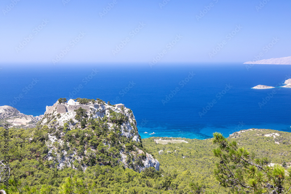 Aussicht auf die Burg Monolithos auf der Insel Rhodos