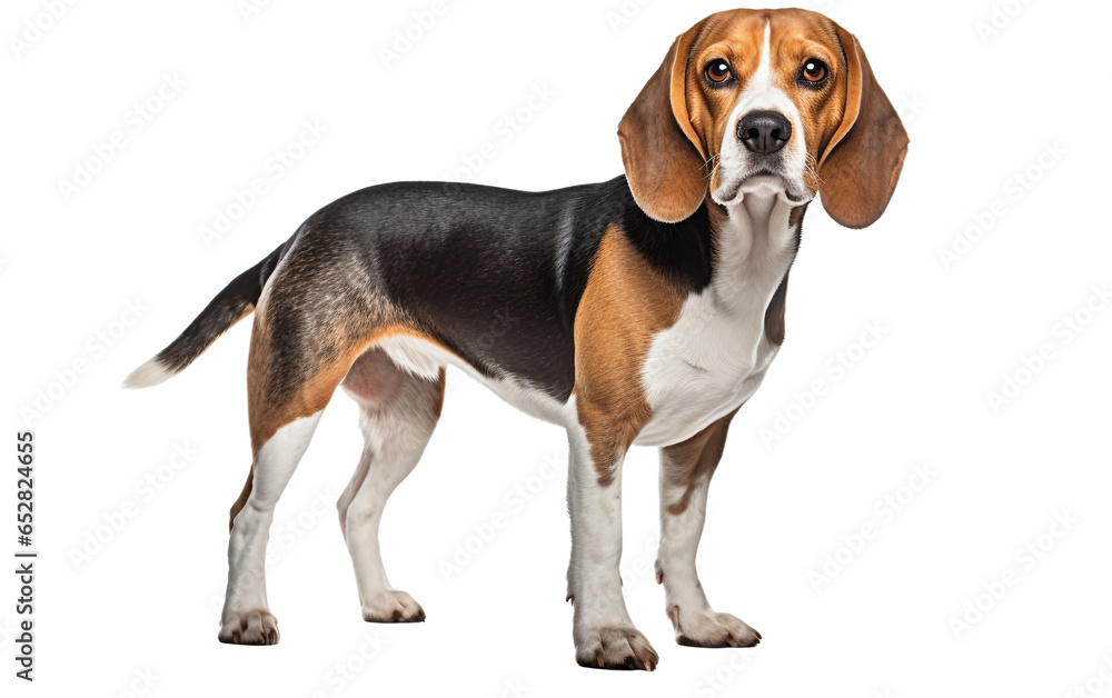 Beagle Dog in Boring Mode Isolated on Transparent Background PNG. Generative AI
