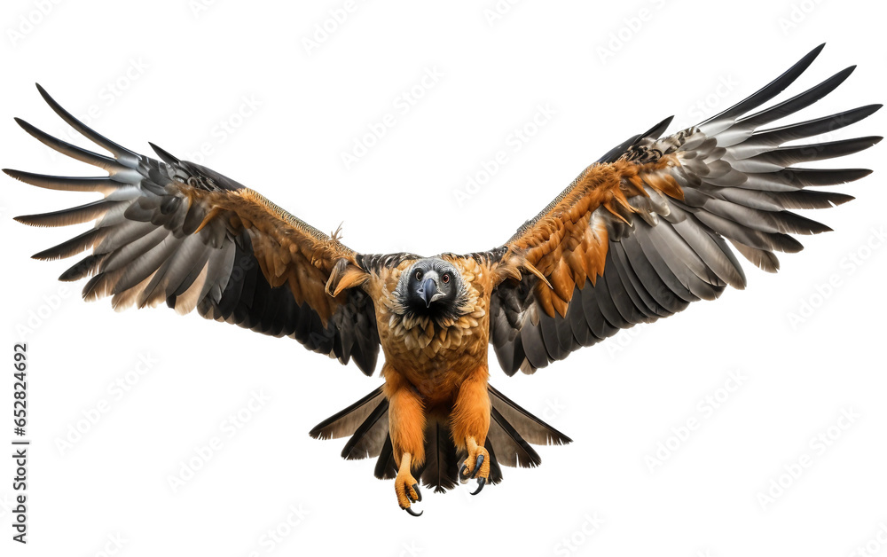 Bearded Vulture orange Bird Isolated on Transparent Background PNG. Generative AI - obrazy, fototapety, plakaty 