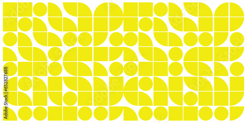 Abstract geometric pattern with circles and squares in yellow color. Seamless vector background. vector illustration, square pixel mosaic background