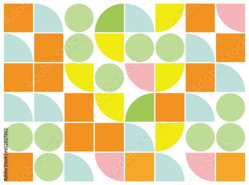 Seamless pattern with colorful circles on a white background. Vector illustration.