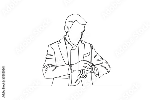 Businessman repairing clock. Businessman minimalist concept, Flat design concept of Businessman with different poses. Vector cartoon character design set. 