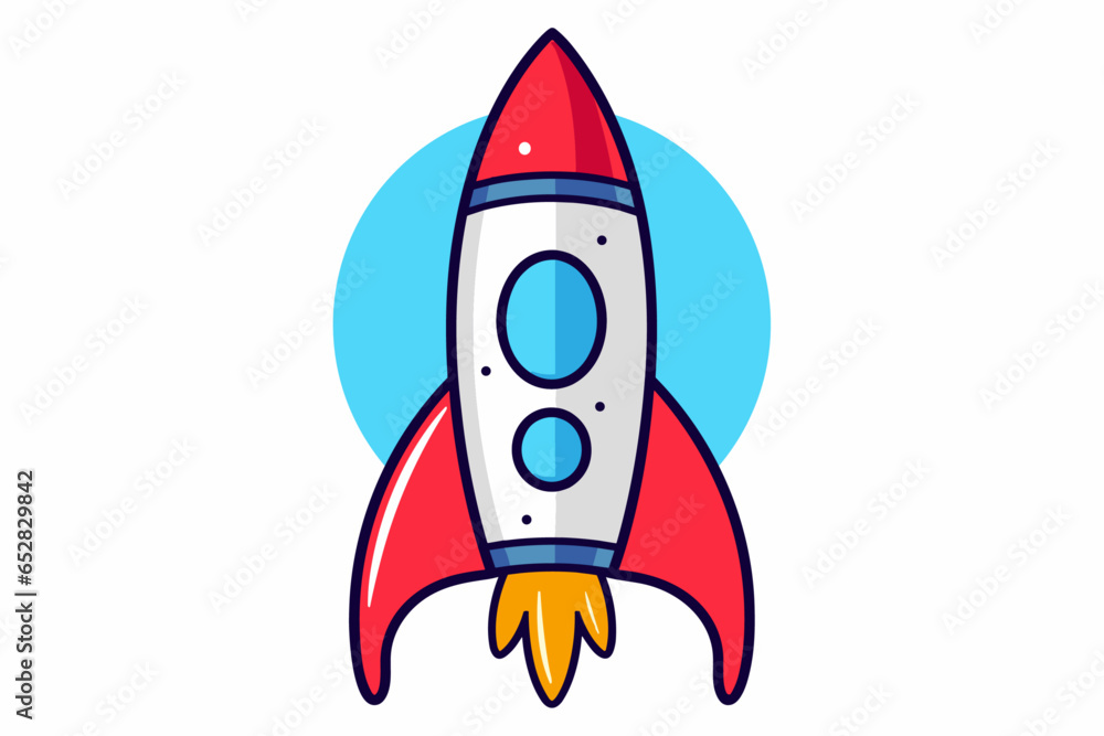 Rocket spaceship cartoon vector icon illustration An isolated flat science technology concept Rocket spaceship cartoon vector icon illustration An isolated flat science technology concept