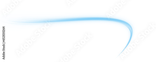 Luminous blue lines png of speed. Format PNG. Light glowing effect png. Abstract motion lines. Light trail wave, fire path trace line, car lights, optic fiber and incandescence curve twirl 
