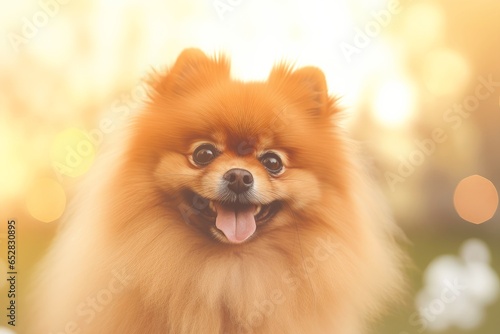 Close-up of cute dog with beautiful bokeh background © AITTHIPHONG