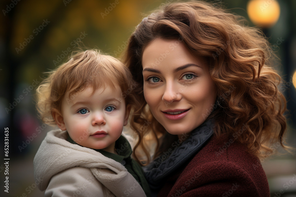 Generative Ai image of happy mother enjoying time together with her lovely baby Generative Ai image of happy mother enjoying time together with her lovely baby