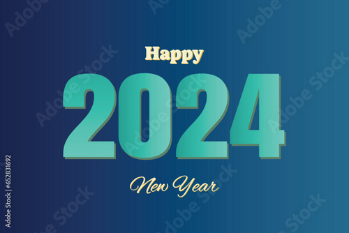 Happy New Year 2024 design for greeting card, calendar, social media posts or etc.