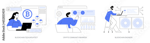 Blockchain jobs isolated cartoon vector illustrations se