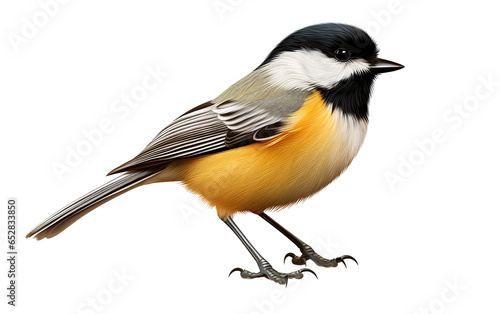 Cute Black Capped Chickadee Bird Isolated on Transparent Background PNG. Generative AI © Haider