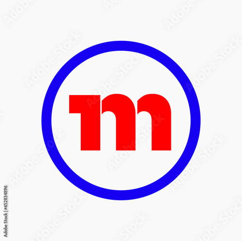 Vector of m typography lettering icon