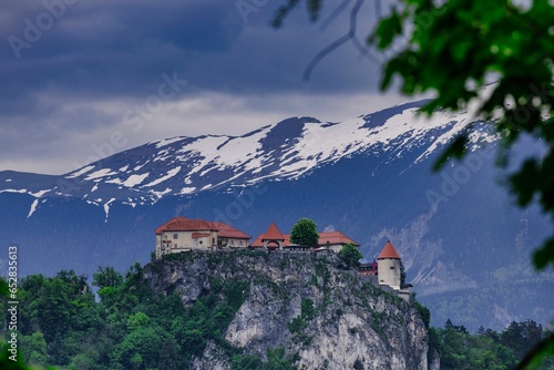 Beautiful shot of scenery around Lake Bled in Slovenia