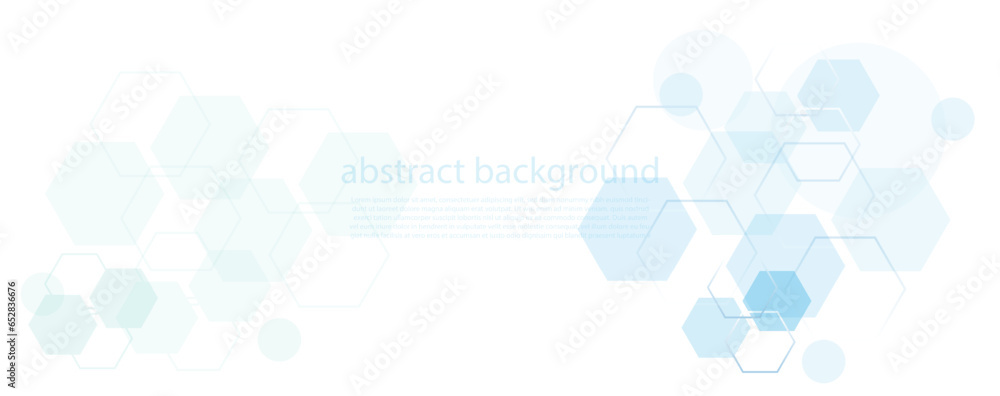 Geometric abstract background with blue hexagons. Structure molecule and communication. Science, technology and medical concept. Vector illustration Geometric abstract background with blue hexagons. Structure molecule and communication. Science, technology and medical concept. Vector illustration