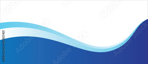 Minimal blue and white business banner background. abstract blue wave background. Template use for banner, cover, poster, wallpaper, design with space for text.	