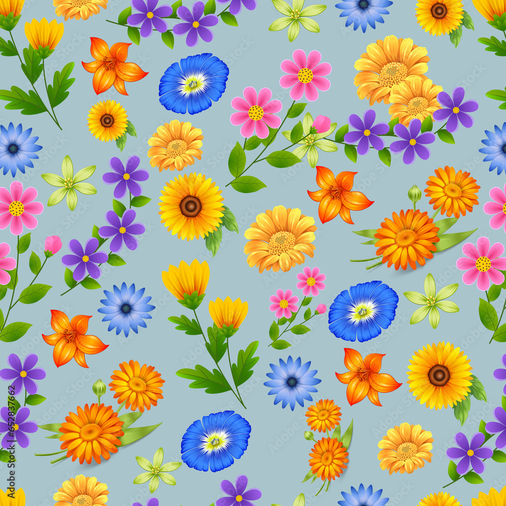 Seamless Pattern with Flowers Seamless Pattern with Flowers