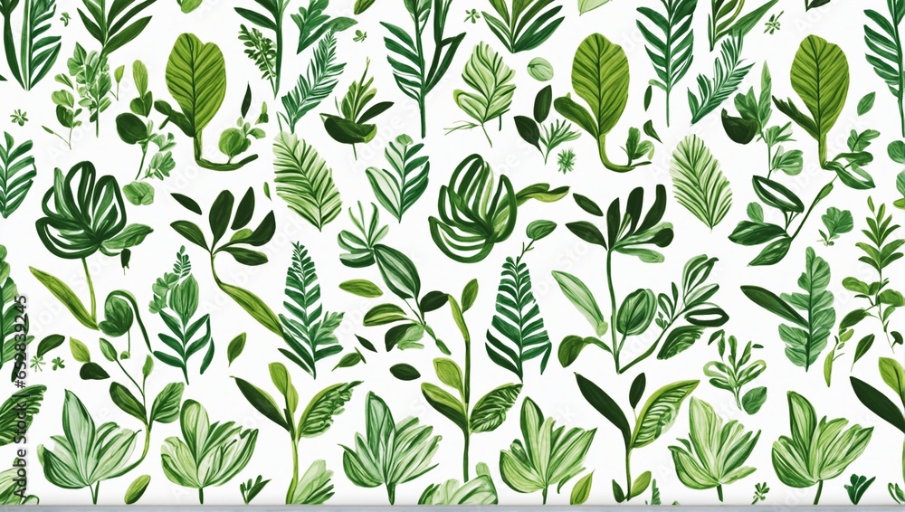 a cute graphic illustration with green leaves