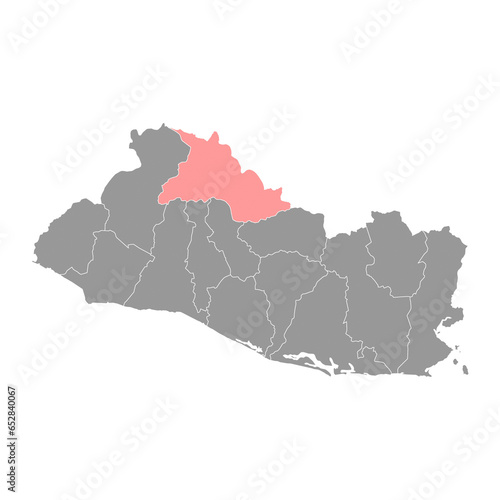 Chalatenango department map, administrative division of El Salvador.