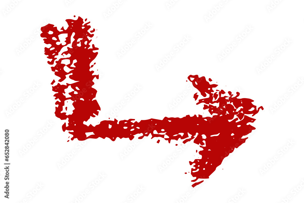 crayon emphasis arrow. Hand drawn red charcoal symbols for hand drawn diagrams. Doodle simple underline icon. Vector illustration