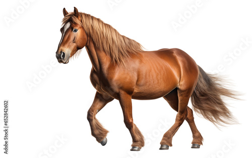 Brown Gaited Horse in Action Isolated on Transparent Background PNG. Generative AI © Haider