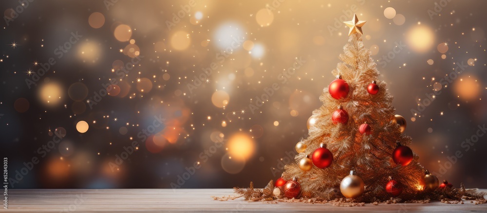 Blurred background with a Christmas tree Blurred background with a Christmas tree