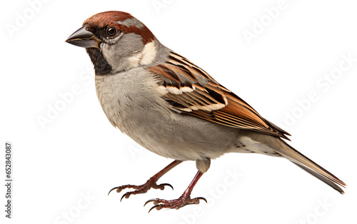 House Sparrow Passer Bird Isolated on Transparent Background PNG. Generative AI
