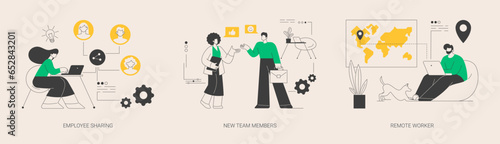 Teamwork abstract concept vector illustrations.