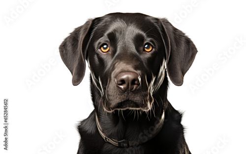 Labrador Retriever Black Dog Isolated on Transparent Background PNG. Generative AI