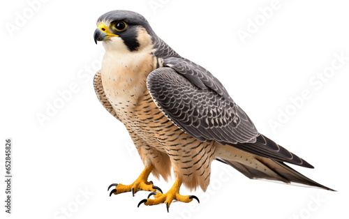 Fotografie, Obraz Majestic Peregrine Falcon Bird from its Side Isolated on Transparent Background PNG