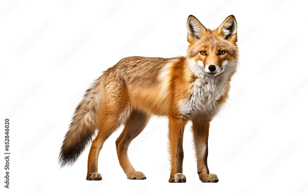 Missouri Brown Fox in Portrait Isolated on Transparent Background PNG. Generative AI