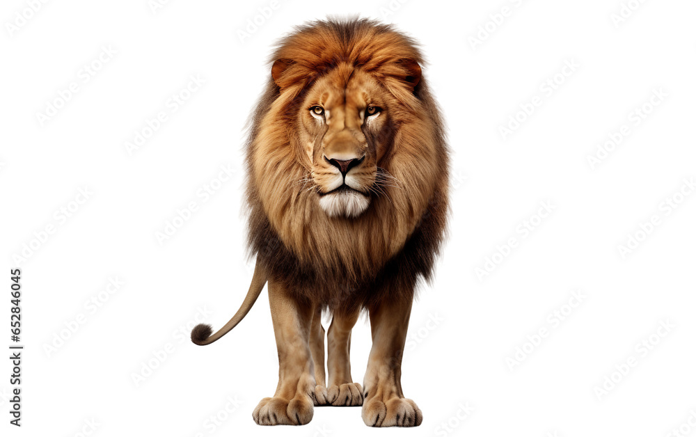 Mufasa Lion from its Front Isolated on Transparent Background PNG. Generative AI