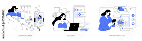 Social media online education isolated cartoon vector illustrations se