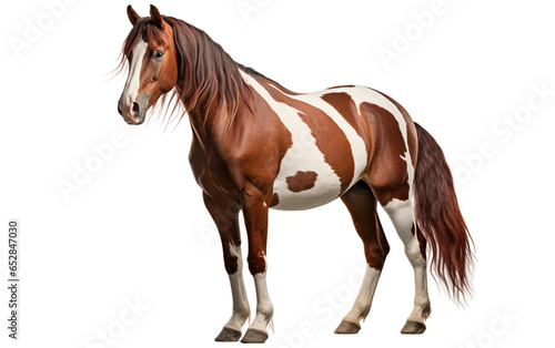 Paint Horse in Portrait Isolated on Transparent Background PNG. Generative AI